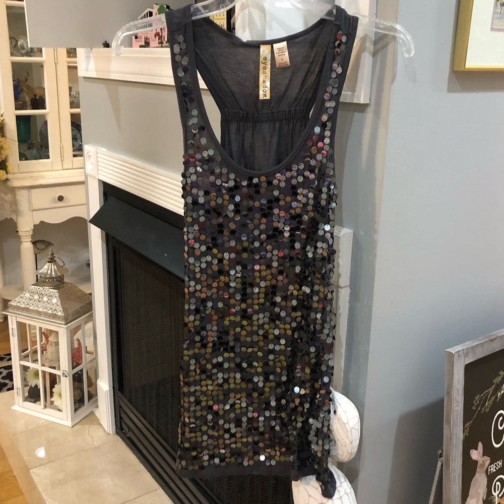 NEW Vintage Y2K Eyeshadow Sequin Sleeveless Tank Blouse Top